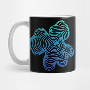 Blue Green Gradient Topography Contour Line Art Graphic Wood Pattern Mug